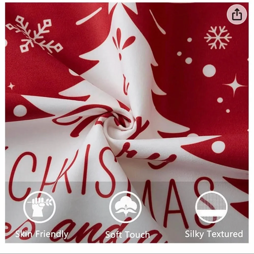 NEW (NIP) Festive Red and White Christmas Pillow Covers (no inserts) 18” x 18”